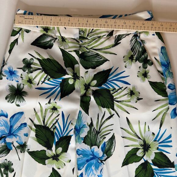 Banana Republic Womens High Rise Wide Leg‎ Floral Pants Sz 8 Tropical Vacation - Picture 13 of 16